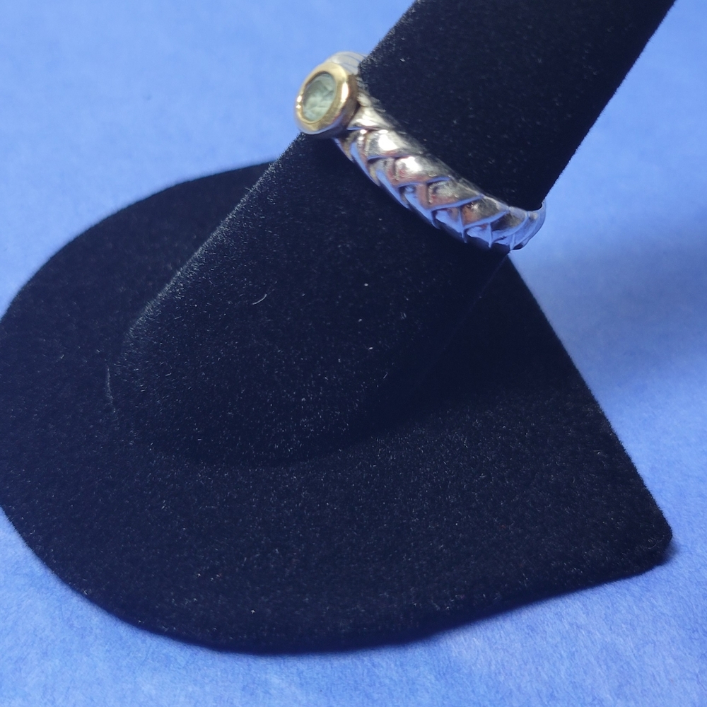 ❤ 925-SILVER AND 10K GOLD RING SIZE 7 - Picture 12 of 15